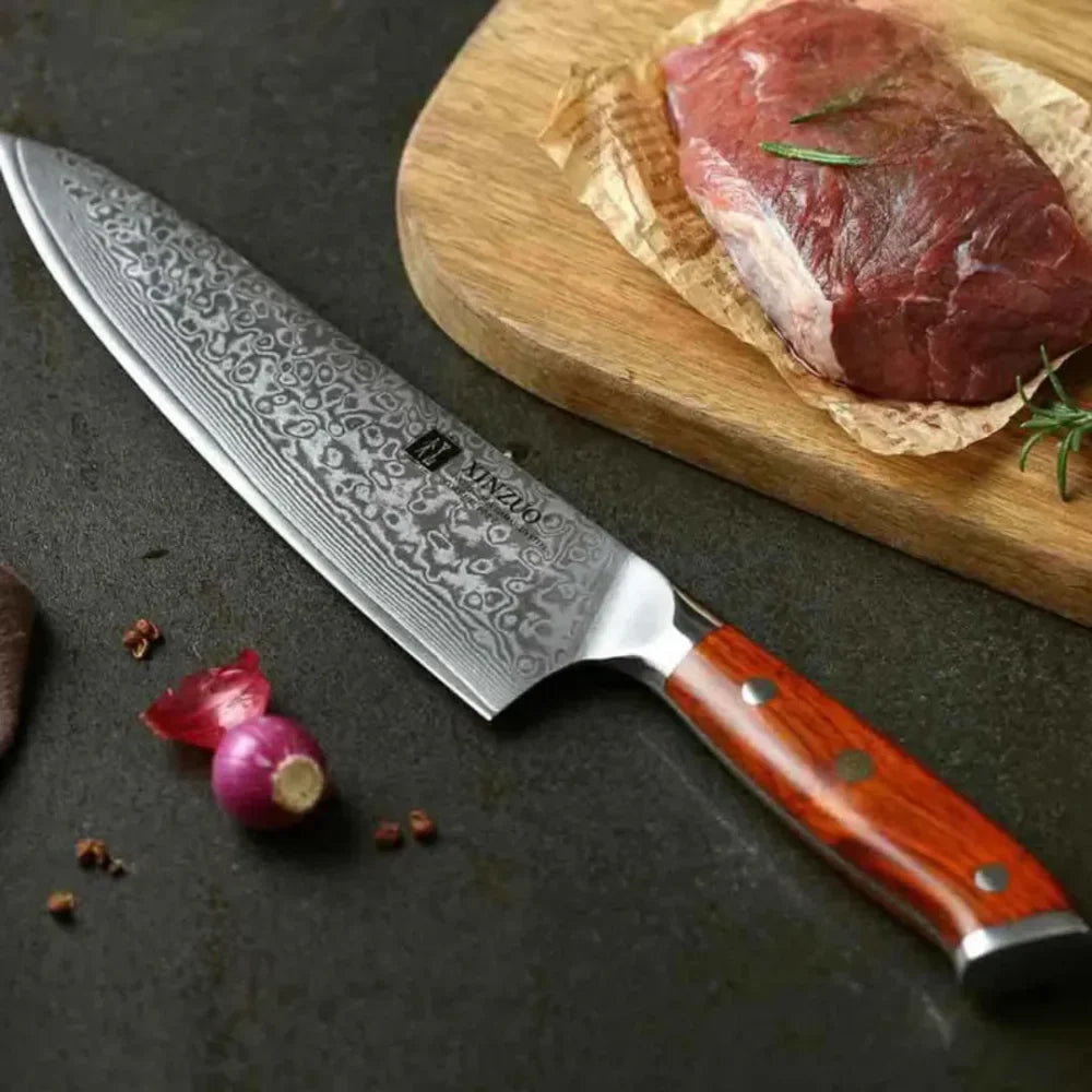 Faca de Aço Damasco para Churrasco EZ