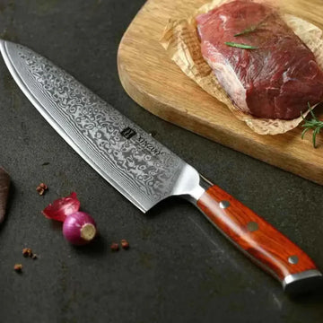 Faca de Aço Damasco para Churrasco EZ